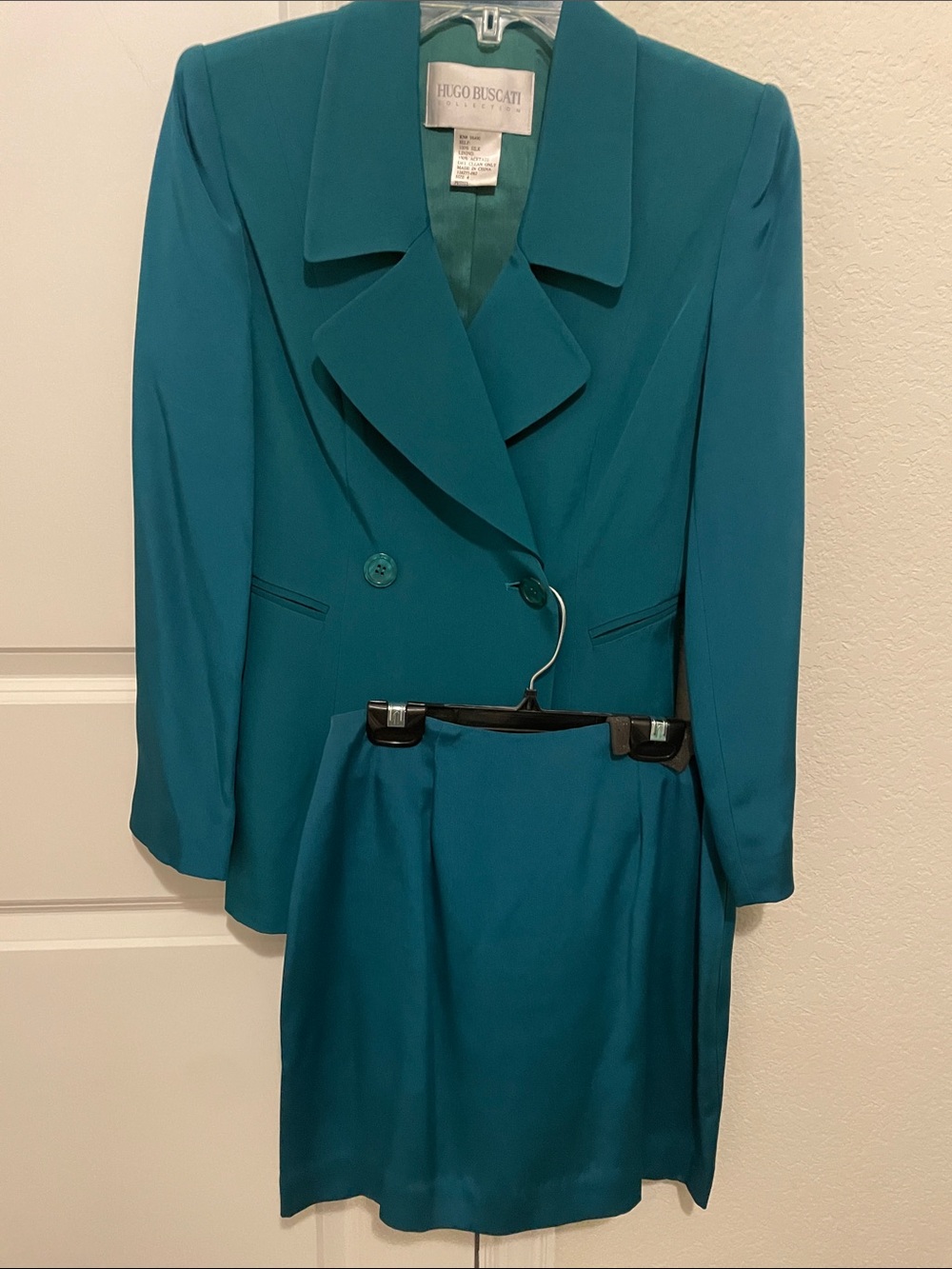 Hugo Buscati Teal Two-Piece Skirt Set